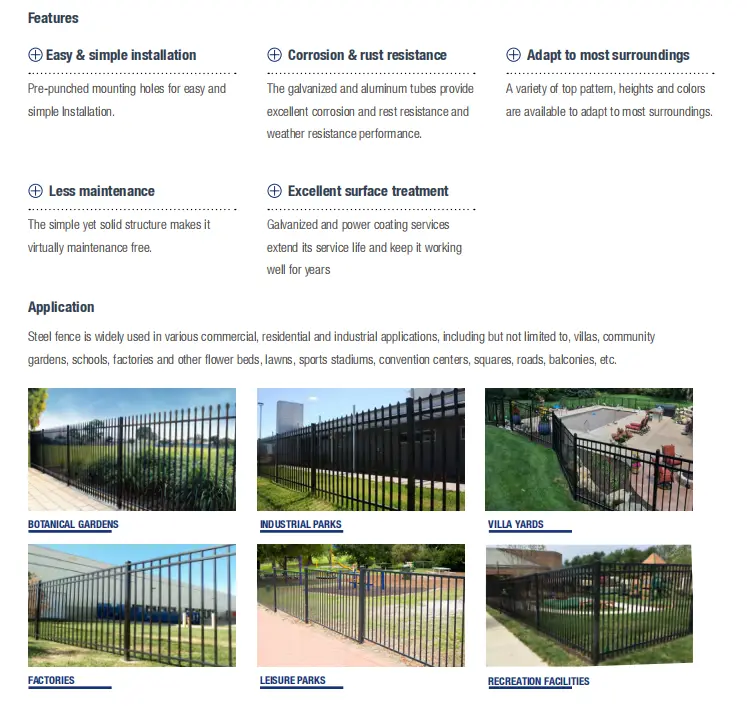 Flat Top Steel Fence Flat Top Steel Fence