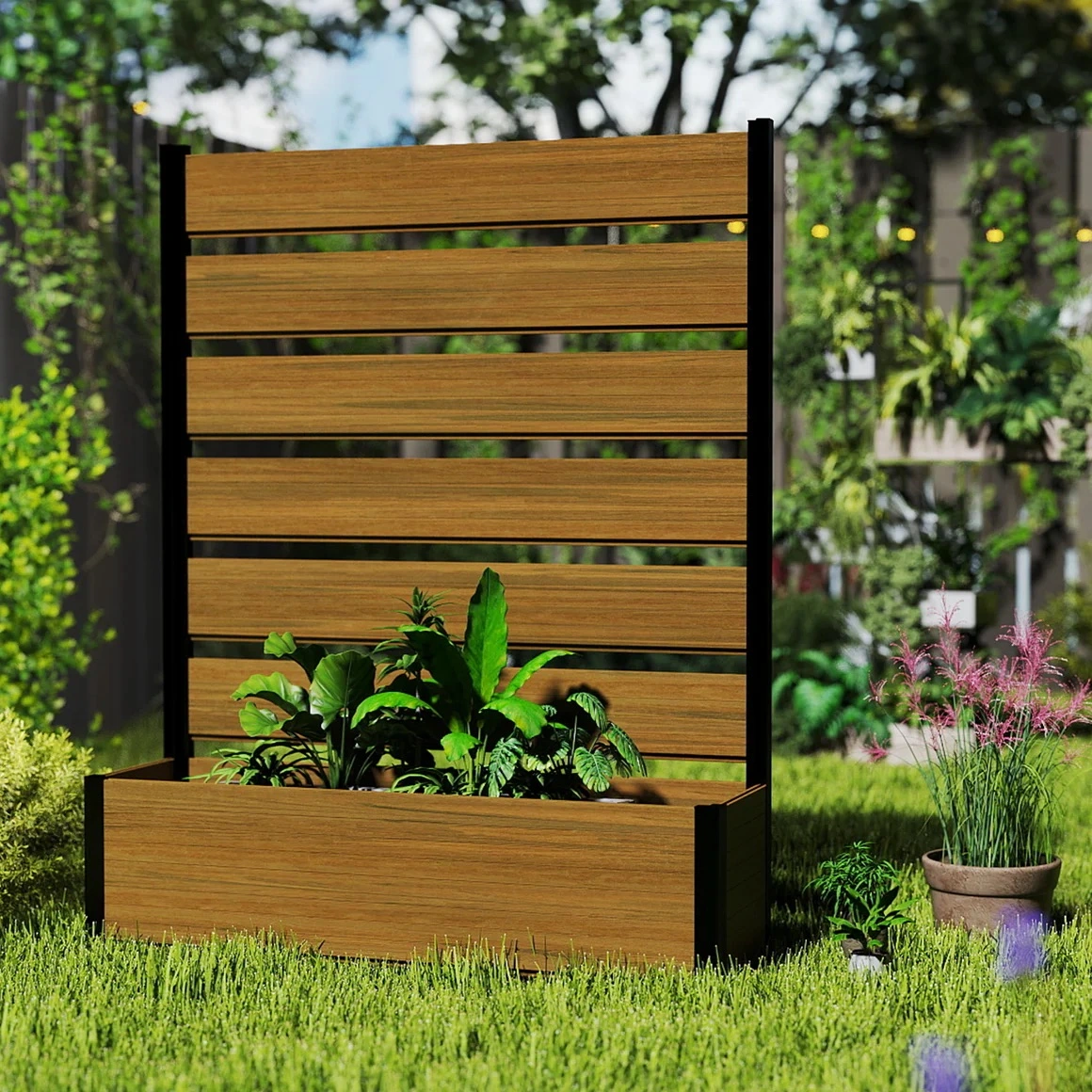 WPC Arbor Flower Box (Composite Planter Box With Trellis)