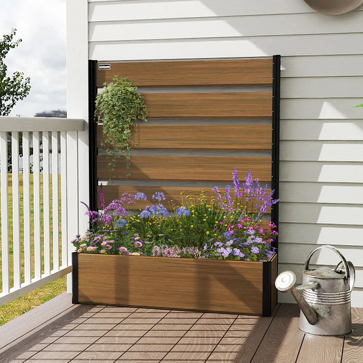 WPC Arbor Flower Box (Composite Planter Box With Trellis) WPC Arbor Flower Box (Composite Planter Box With Trellis)