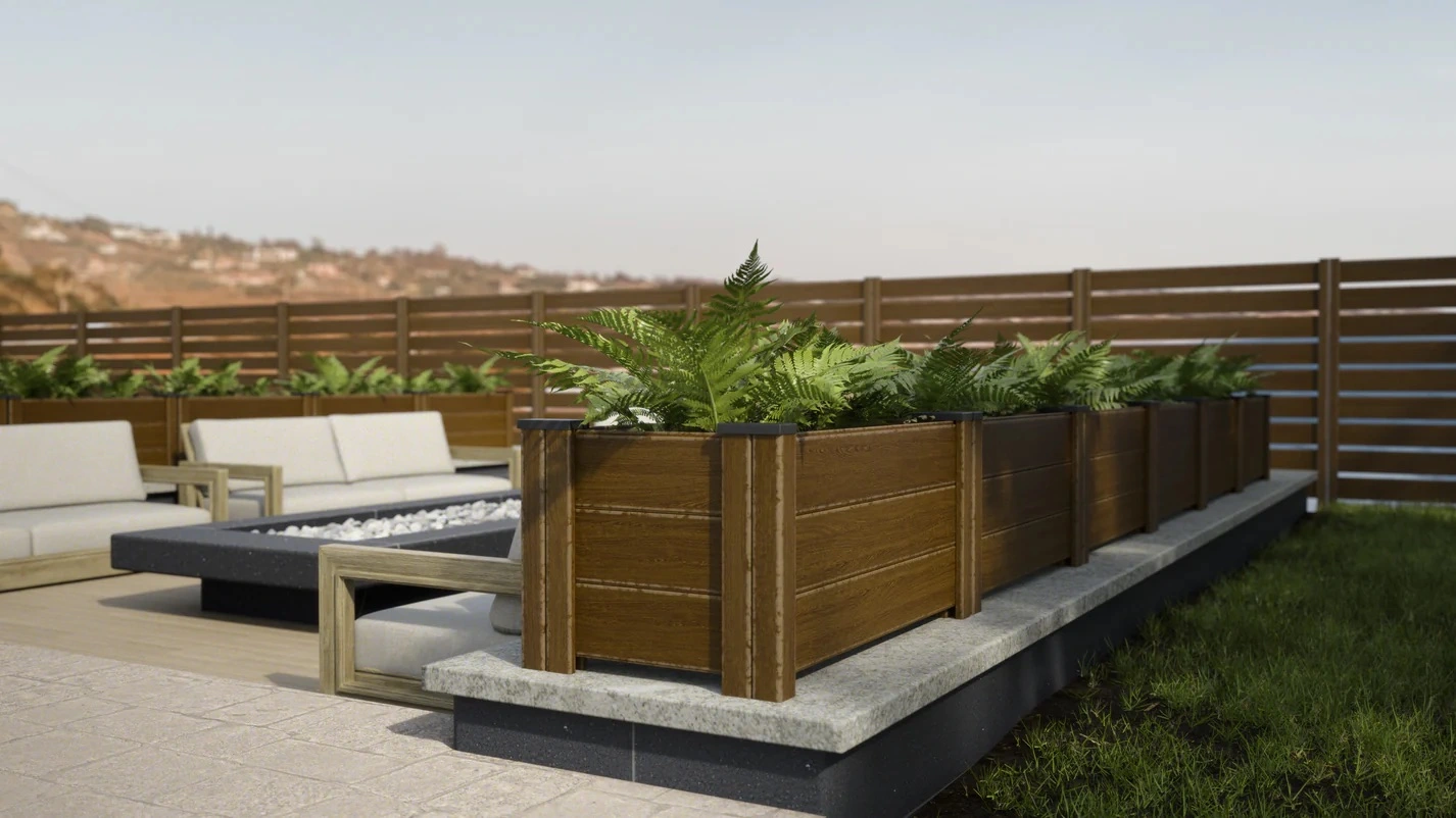 WPC Double-Box Flower Box (Composite Wood Flower Boxes)