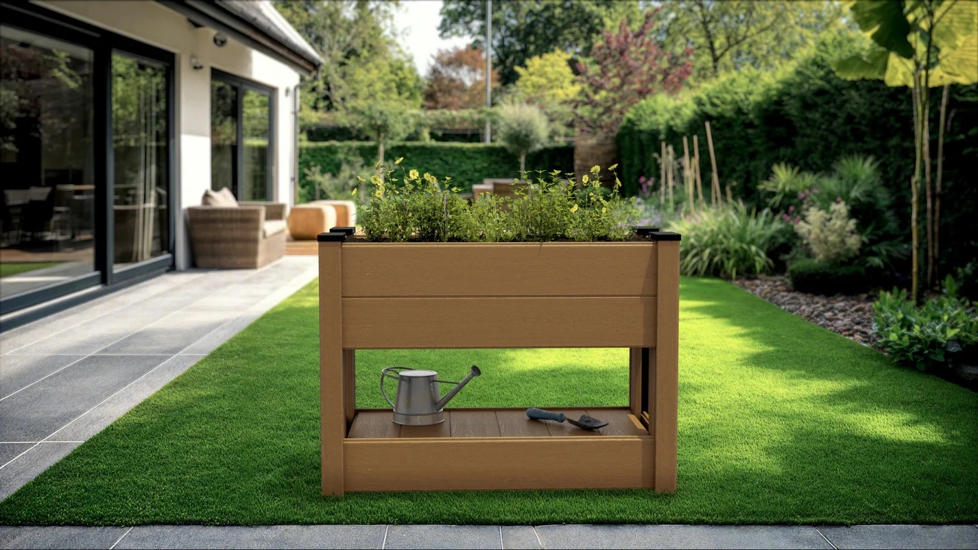 WPC Double-Layer Flower Box (Plant Pots On Composite Decking) WPC Double-Layer Flower Box (Plant Pots On Composite Decking)