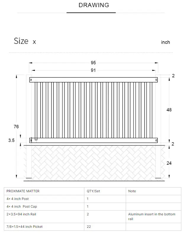Straight Top Picket Fence Straight Top Picket Fence