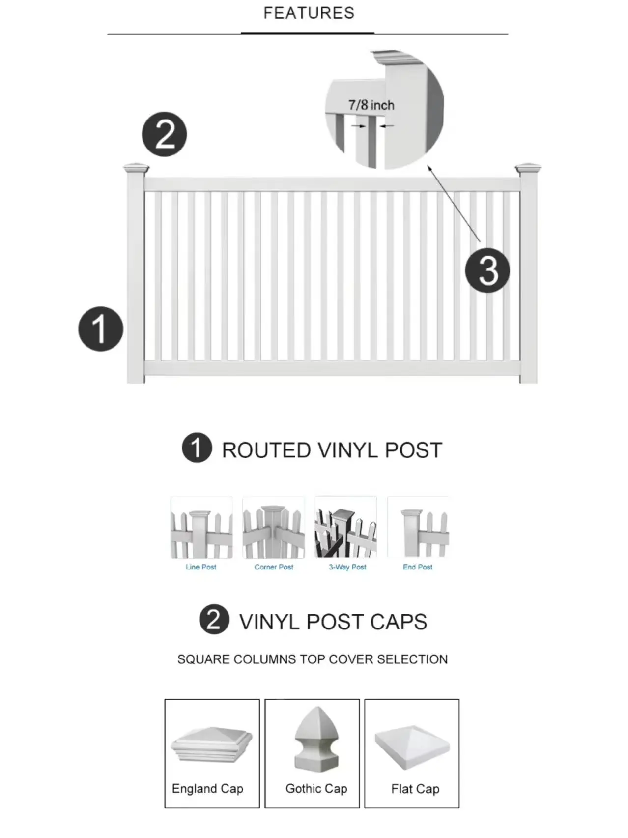 Straight Top Picket Fence