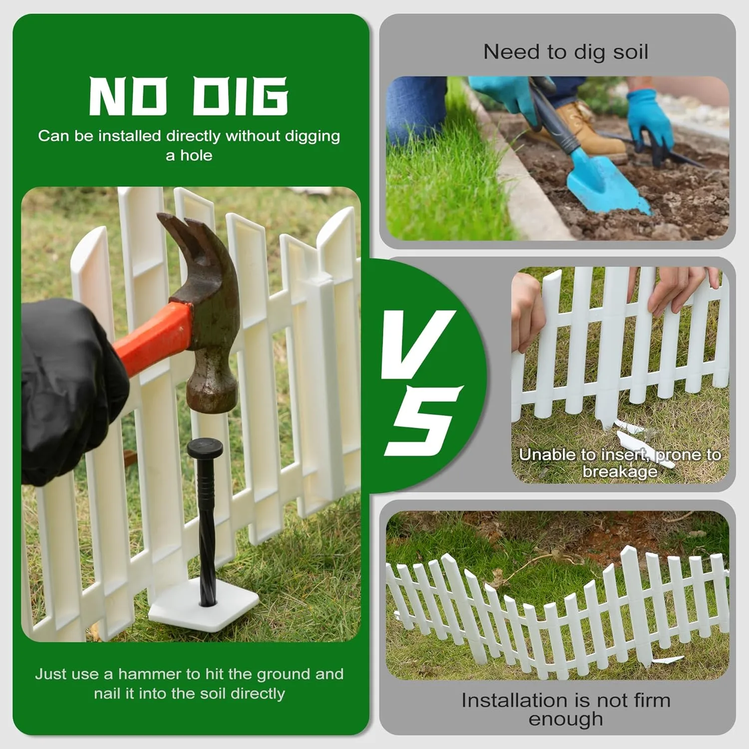 Small Plastic White Picket Fence