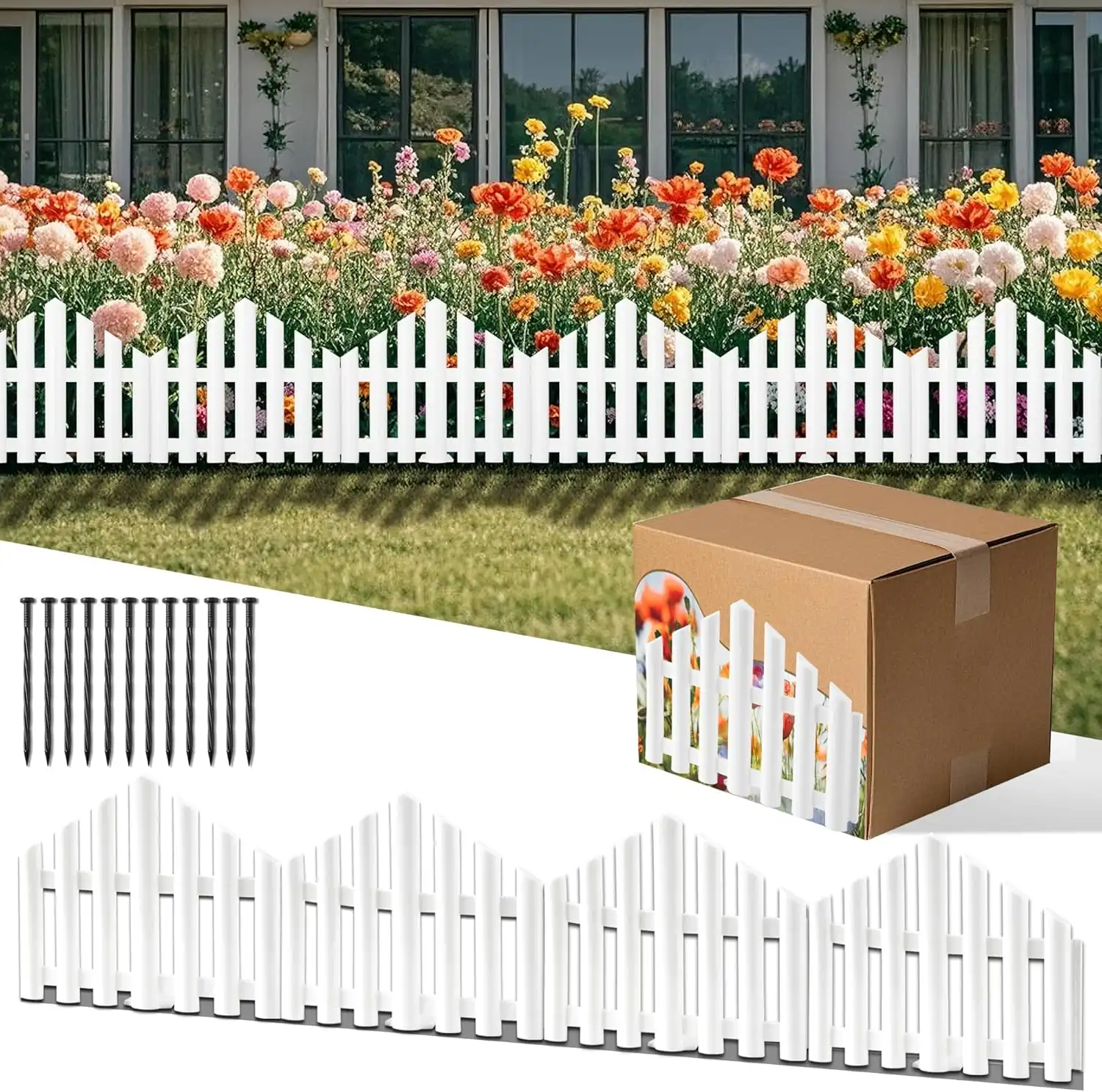 Small Plastic White Picket Fence